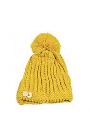 Korean Version Of The Super Ball Knitted Decorative Buttons Cannabis Warm Hat