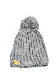 Korean Version Of The Super Ball Knitted Decorative Buttons Cannabis Warm Hat