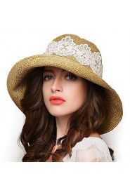 Women Straw Straw Hat,Vintage/ Party/ Work/ Casual Spring/ Summer/ Fall/ All Seasons