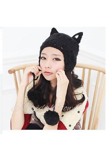 Orecchiette Devil Angle Pigtail Ball Autumn And Winter Warm Knit Wool Cap