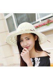 Fashion Women's Bohemia Sun Beach Hat Seaside Tourism Hollow Bow Hat