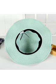 Women Letters Printed Wide-brimmed Straw Hat Dome Beach Casual Hat