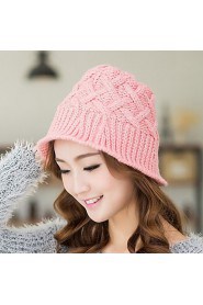 Women Leisure Warm Sweet College Wind Retro Twist Crimping Wool Knitted Bucket Hats