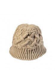 Women Leisure Warm Sweet College Wind Retro Twist Crimping Wool Knitted Bucket Hats