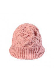 Women Leisure Warm Sweet College Wind Retro Twist Crimping Wool Knitted Bucket Hats