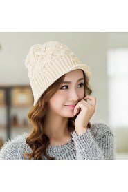 Women Leisure Warm Sweet College Wind Retro Twist Crimping Wool Knitted Bucket Hats