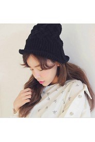 Women Leisure Warm Sweet College Wind Retro Twist Crimping Wool Knitted Bucket Hats