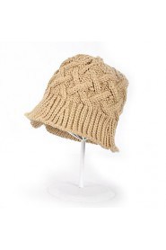 Women Leisure Warm Sweet College Wind Retro Twist Crimping Wool Knitted Bucket Hats