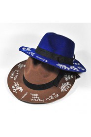 Women British Graffiti Letters Wide-brimmed Hat Leisure Hat