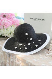 Women Vintage/Casual Summer Foldable Travelling Linen/Straw Floppy Sun Hat