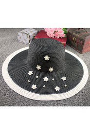 Women Vintage/Casual Summer Foldable Travelling Linen/Straw Floppy Sun Hat