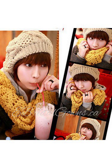 Women Wool Blend Twistedwire Globular Knitted Hats