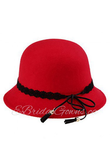 Women Bow Elegant Pure Color Pots Hat