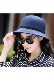 Women Bow Elegant Pure Color Pots Hat