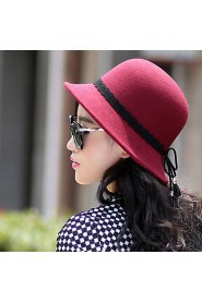 Women Bow Elegant Pure Color Pots Hat