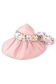 Women Summer Solid Floppy Bowknot Middle Brim Foldable Straw Sun Hat