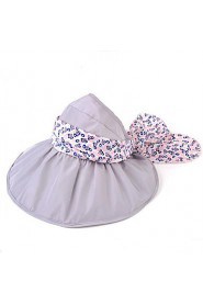 Women Summer Solid Floppy Bowknot Middle Brim Foldable Straw Sun Hat