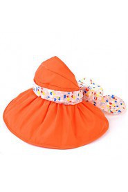 Women Summer Solid Floppy Bowknot Middle Brim Foldable Straw Sun Hat