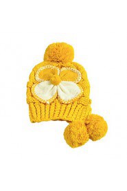 Lady Lovely Warm Wool Hat Big Ball Knitted Autumn And Winter Hat