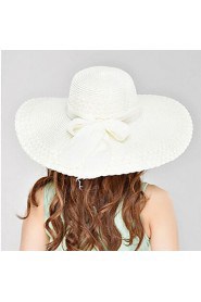 Women Wide Brim Straw Sun Hat , Casual Summer