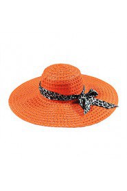 Summer Hollow Ribbon Bow Lady Straw Beach Sun Hat