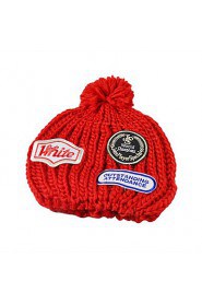 Plush Ball Cap Affixed Cloth Fashion Autumn And Winter Outdoor Warm Knit Hat