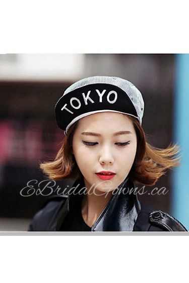 Unisex Cotton Printed Stripe Letter Embroidery Baseball Cap Hip-hop Visor Hat