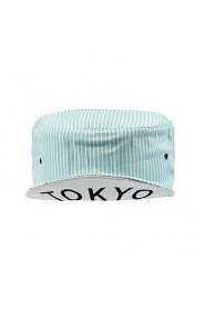 Unisex Cotton Printed Stripe Letter Embroidery Baseball Cap Hip-hop Visor Hat