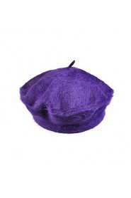 Fashion Pure Color Rabbit Fur Beret Princess Female Models Hat