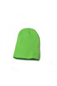 Fluorescent Color Wool Knit Hat Men And Women Hip-hop Head Cap Candy Color Hedging Cap