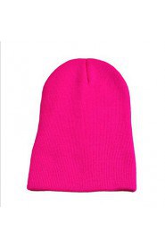 Fluorescent Color Wool Knit Hat Men And Women Hip-hop Head Cap Candy Color Hedging Cap