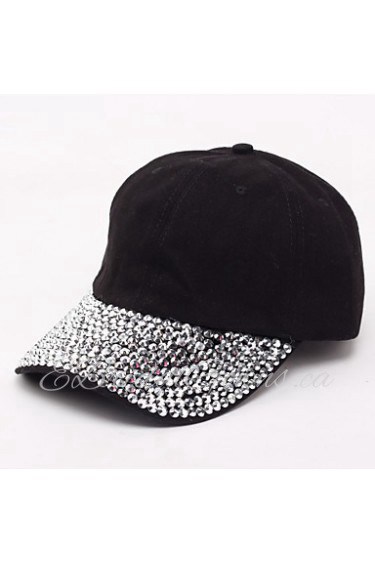 Unisex Korean Style Full Crystals Sport Outdoor Baseball Cap