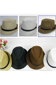 Men Casual Summer Straw Fedora Hat