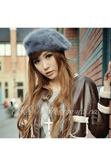 Winter Faux Fur Beret Hat