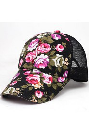 Women's Korean Style Floral Pattern Sport Outdoor Baseball Cap