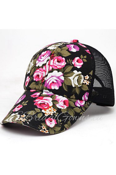 Women's Korean Style Floral Pattern Sport Outdoor Baseball Cap