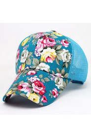 Women's Korean Style Floral Pattern Sport Outdoor Baseball Cap