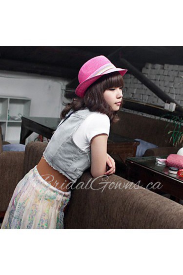 Women Straw Lively Fedora Hat,Cute/ Party/ Casual Spring/ Summer/ Fall