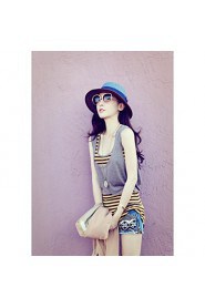 Women's Color Blocking Bow Summer Beach Straw Hat (More Colors)