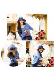 Women's Color Blocking Bow Summer Beach Straw Hat (More Colors)