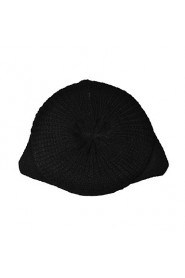 Women Orecchiette Knitted Wool Devil Horns Pure Color Hat