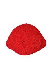 Women Orecchiette Knitted Wool Devil Horns Pure Color Hat