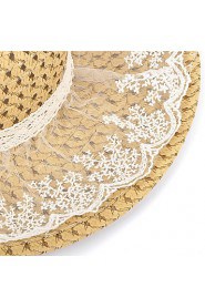 Lace Bow Ms. Collapsible Sun Straw Beach Hat