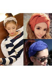 Women's Handmake Twisted Knitting Head Band Tie Cap