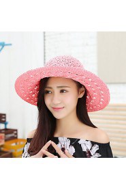 Fashion Women's Bohemia Sun Beach Hat Seaside Tourism Hollow Bow Hat