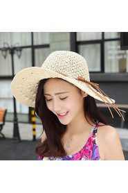 Fashion Women's Bohemia Sun Beach Hat Seaside Tourism Hollow Bow Hat