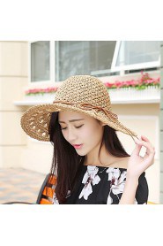 Fashion Women's Bohemia Sun Beach Hat Seaside Tourism Hollow Bow Hat