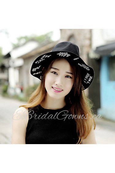 Women British Graffiti Letters Wide-brimmed Hat Leisure Hat