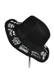 Women British Graffiti Letters Wide-brimmed Hat Leisure Hat