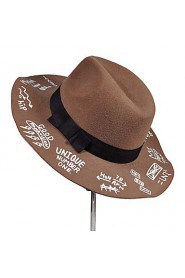 Women British Graffiti Letters Wide-brimmed Hat Leisure Hat